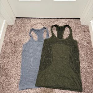Lululemon Athletica Racerback Tank Tops - Olive and Slate, Size 6